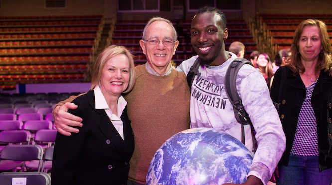 President and Mrs. Reif celebrate the MIT community at OneWorld @ MIT